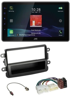 JVC DAB MP3 Bluetooth USB Autoradio für Dacia Lodgy Duster Dokker Sandero schwar - Bild 1 von 4