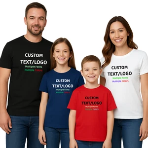 Camiseta Personalizada para Adultos y Niños con Texto, Foto o Logo Camiseta Personalizada Familiar - Imagen 1 de 36