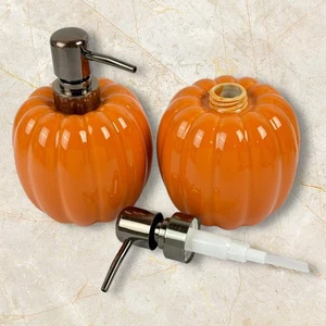 Kürbis Keramik Seifen Pumpspender Orange 2er Set - Bild 1 von 3