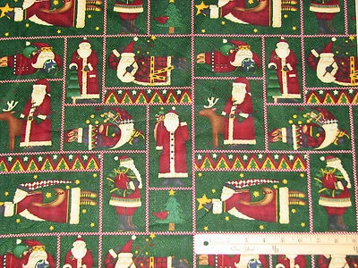 Debbie Mumm North West Santa Blocks Christmas Fabric   24" Repeat   #67014 - Image 1 of 2