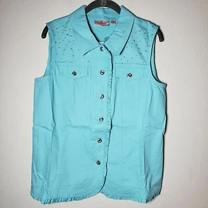 Neu Quacker Factory Jeanne Bice Damen Gr. S hellblau Bluse Top (B5) - Bild 1 von 4