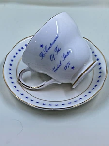 Taza y platillo de porcelana Royal Crownford 1976 bicentenario edición limitada Inglaterra - Imagen 1 de 8