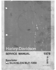 1970-1978 Harley Davidson XL XLH XLCH XLT-1000 Service Manual 235 pages - Picture 1 of 1