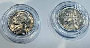 1953-S & 1955-D Jefferson 5c ~ Uncirculated BU ~ Get Both Coins in Airtights~L50 - Picture 1 of 3