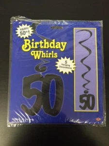 Look Who's 50!-50th Birthday Hanging Whirls Decoration Set 57596-50 Color Black - Picture 1 of 2