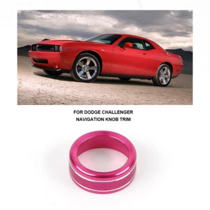 Aluminum Center Navigation Switch Knob Trim Ring Pink for Dodge Challenger 09-14 - Picture 1 of 7