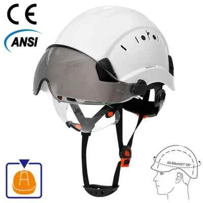 BRANDED CE Construction Safety Helmet With Visor Goggles Hard Hat Cap Head Protection