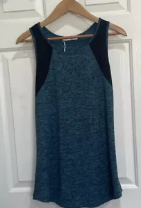 Miss Fortune Womens Racerback Tank Top Size XL Blue & Black Scoop Neck Stretch - Picture 1 of 7