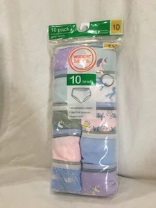 Wonder Nation Girl's 10 Pack Briefs Soft Tagless Unicorn Many sizes - Picture 1 of 3