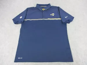 St Louis Rams Polo Shirt Mens Large Blue Nike On Field Dri Fit NFL Football ' - Picture 1 of 13