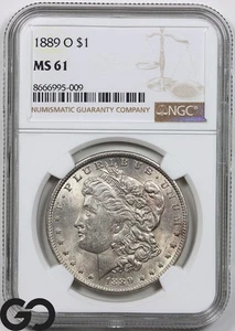 1889-O Morgan Silver Dollar Coin NGC MS 61 ** White Tougher Date! - Picture 1 of 3