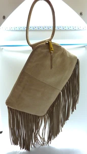 HOBO INTERNATIONAL Boho Style Long Fringe Clutch Wristlet Purse BEIGE - Picture 1 of 13
