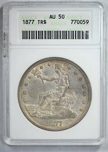 Jabonera ANACS 1877 Trade Dollar T$1 AU50 - Imagen 1 de 5