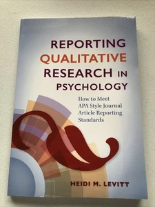 Reporting Qualitative Research In Psychology, PB by Heidi M. Levity - Imagen 1 de 3