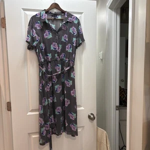 I Heart Ronson slip dress 90's y2k style black mesh with floral Polka Dot XL - Picture 1 of 7