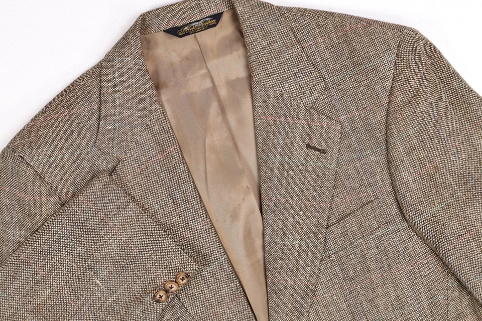 Chaqueta Blazer De Colección Brooks Brothers Mezcla de Lana Tejida a Cuadros 36 R Foto 1 de 4