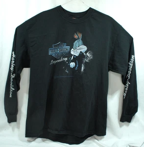Hanes Beefy Tag Harley Davidson Looney Tunes LS Front/Back Graphic Shirt, 2XL - Picture 1 of 11