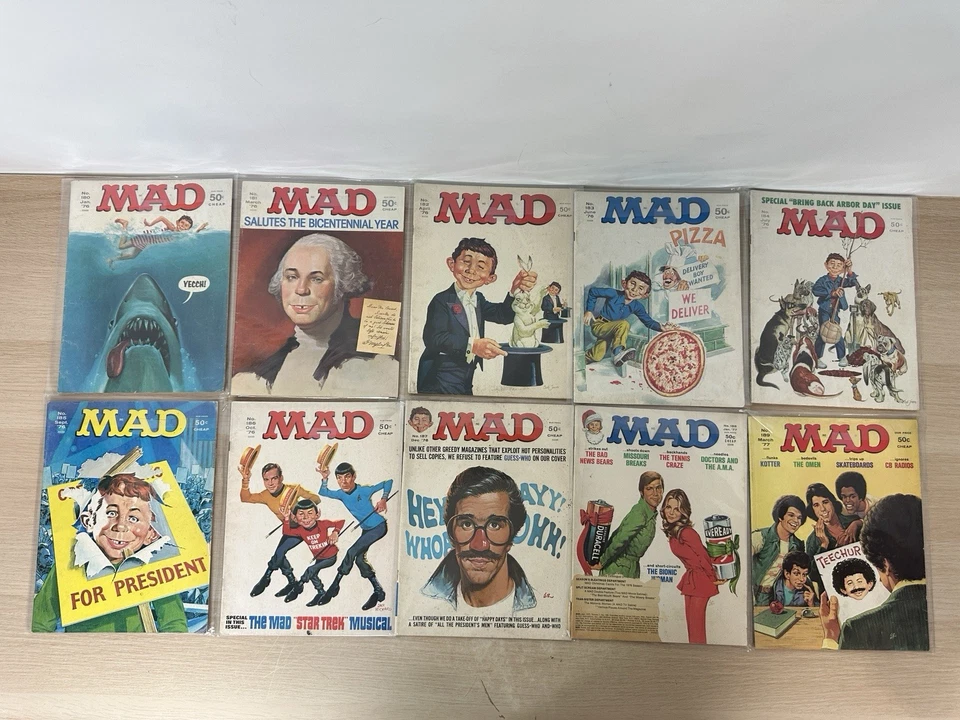 Vintage ‘76-77 Mad Magazine 10 Book Run 180 181 182 183 184 185 186 187 188 189 Foto 1 de 4