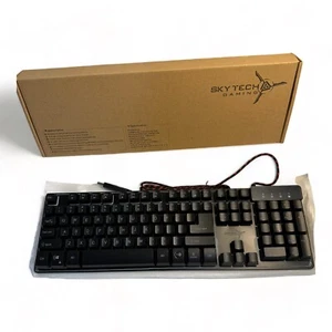 Skytech Wired Light Up Mechanical Gaming Keyboard K-1000 Black Full Size Rainbow - Picture 1 of 8