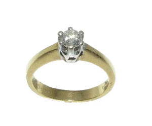 Mujer 18ct 18Carat Oro Anillo Solitario Diamante de Compromiso GB Talla L - Imagen 1 de 8