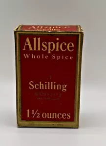 Schilling Brand Vintage 1930s Allspice Whole Spice Box 1 1/2 ounce - Picture 1 of 6