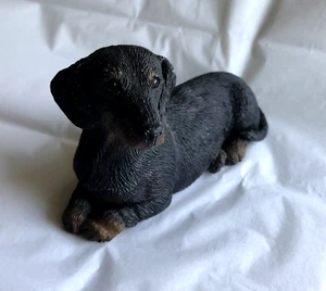 Sandicast Dachshund black Dog Statue Animal Figurine Figure Sandra Brue - Picture 1 of 8