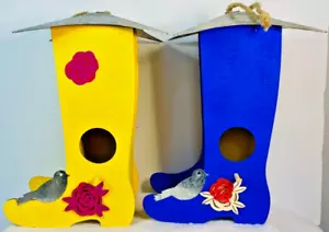 Rustikaler Western Metall Cowboystiefel Vogelhaus - Bild 1 von 4