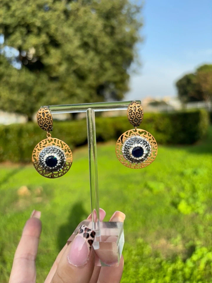 Orecchini In Argento 925 Zaffiro Blu  - Immagine 1 di 3