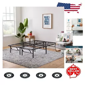 Foldable Metal Bed Frame for California King - Modern Design, Easy to Assemble - Picture 1 of 9