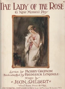 VINTAGE SHEET MUSIC , THE LADY OF THE ROSE by HARRY GRAHAM & JEAN GILBERT - Picture 1 of 1
