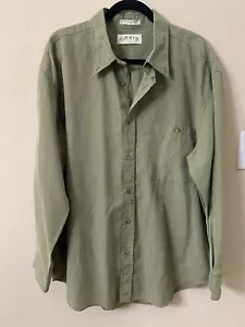 Men's Orvis Gingham Plaid Green Button Down Oxford XL Free Shipping - Picture 1 of 9