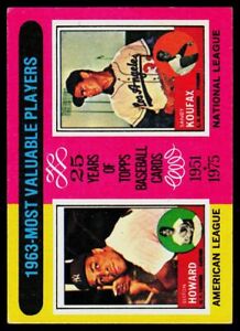 1975 Topps #201 - 1963 MVPs - Sandy Koufax - EXMT - ID110