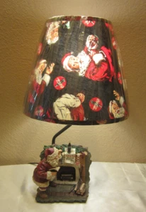 Coca-Cola SANTA PAUSE HERE Table Lamp With New Coke Shade Vintage Classic - Picture 1 of 17