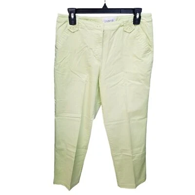 Chadwicks 女式 10P 码绿色纯色休闲裤 — 第 1/4 张图片