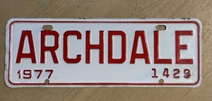 ARCHDALE 1977, NORTH CAROLINA City matrícula etiqueta tapa # 1429 - 48 años de antigüedad - Imagen 1 de 6