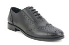 Womens Ladies Black Lace Up Brogues School Formal Office Work Smart Casual Shoes