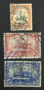 MOMEN: GERMAN COLONIES SOUTH WEST AFRICA SC #30-32 1906-19 USED LOT #62350 - Picture 1 of 2