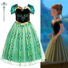 Kids Girls Frozen Anna Princess Fancy Dress Cosplay Party Costume Birthday Gifts