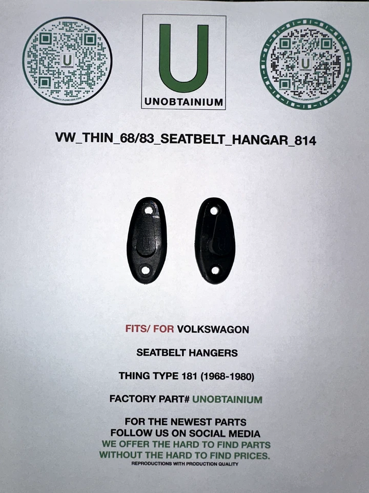 KIT DE SUPORTES DE CINTO DE SEGURANÇA PARA VOLKSWAGEN THING TYPE 181 - Imagem 1 de 2