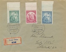 TSCHECHOSLOWAKEI 1936 Kinderhilfe kpl. Satz m anhängenden Leerfeldern Pra.-R-Bf.