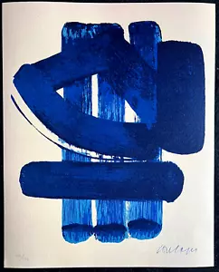 Pierre Soulages COA Originale Signée Op Numérotée Au Crayon Limitée 275exe - Bild 1 von 11