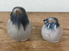 Vintage Dissing Keramik Hovedgaard Pair Ceramic Glazed Blue Birds Danish Denmark