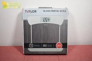TaylorDigital Glass Scale with Stainless Steel Accents Clear - Picture 1 of 4