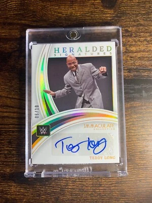 2022 Panini Immaculate WWE Teddy Long Auto Gold /10 Heralded Signatures - Image 1 of 2
