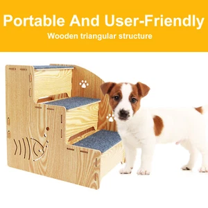 Dog Stairs for Small Dogs 13.78x10.24x13.78 Inches 3 Tiers Pet Steps Non wePXI - Picture 1 of 12