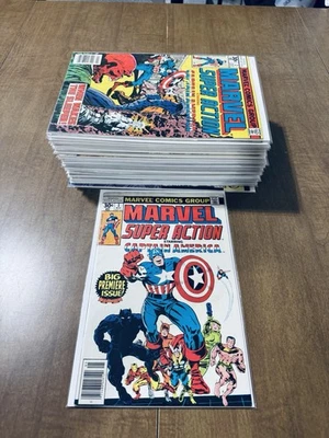 漫威超级动作 1-37 完整漫画套装 1977 年复仇者队长美国雷神 — 第 1/4 张图片