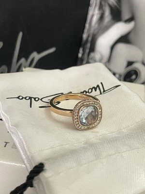 Genuine Thomas Sabo ‘Rose Gold CZ Blue Ring’ RRP £159 Size O (56) Rare, Retired - Image 1 of 4