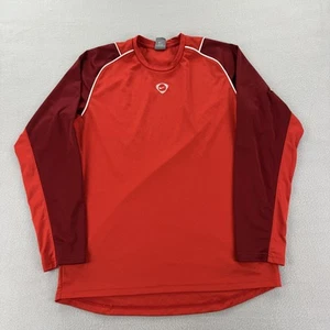Nike Long Sleeve Athletic Shirt Mens Medium Red Maroon Pullover Dri-Fit Logo Top - Picture 1 of 7