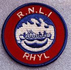 R.N.L.I. RHYL ROUND CLOTH PATCH BADAGE ROYAL NATIONAL LIFEBOAT INSTITUTION