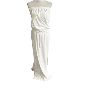 MARIE FRANCE VAN DAMME Bustierkleid elastisch bestickt weiß Neu mit Etikett - Bild 1 von 16